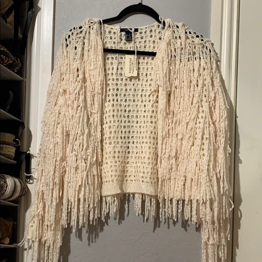 Forever 21 light fringe jacket / sweater